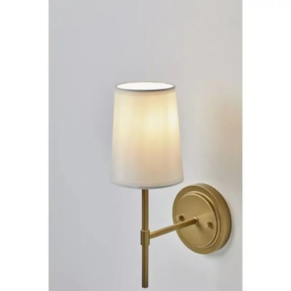 Better Homes & Gardens Meadowood Light Wall Sconce Burnished Brass‎ Finish Shade